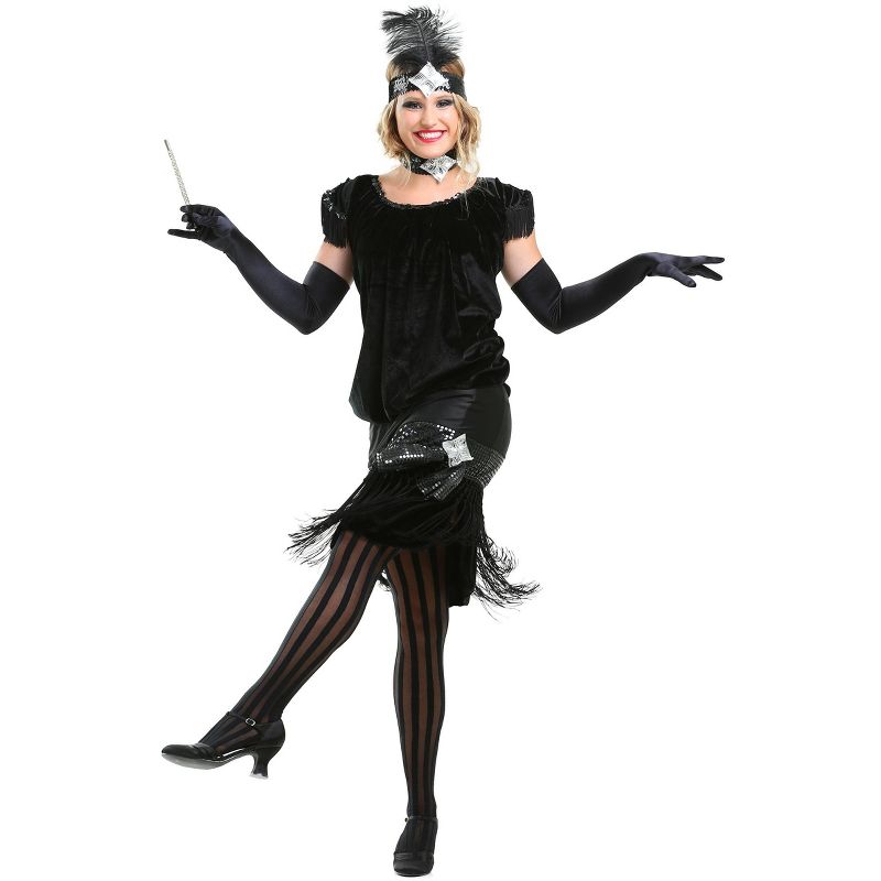 HalloweenCostumes.com Women's Deluxe Velvet Flapper Costume, 1 of 2