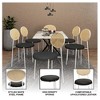 LeisureMod Velvet Dining Chair Rattan Back Side Chair Comfortable Kitchen Chair with Stainless Steel Base Euston Collection - 2 of 4