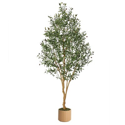 7ft Faux Olive Tree, Tall Olive Tree Plants, Fake Potted Olive Silk Tree