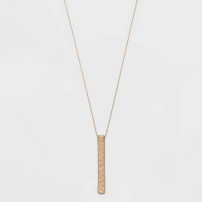 Hammered Bar Pendant Necklace - Universal Thread™ Antique Gold