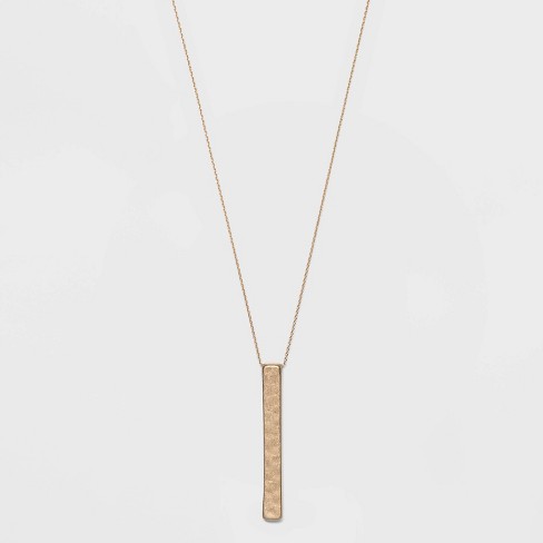 Hammered Bar Pendant Necklace - Universal Thread™ Antique Gold