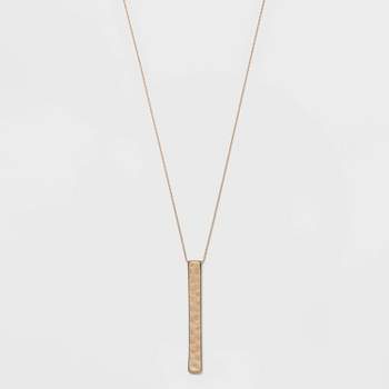 Hammered Bar Pendant Necklace - Universal Thread™ Antique Gold