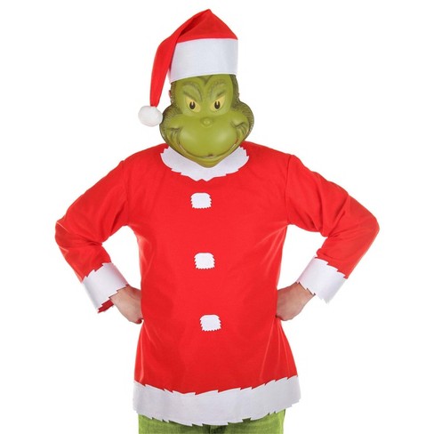 HalloweenCostumes.com Large/X Large Dr. Seuss Grinch Santa Costume Adult,  Red/White/Green