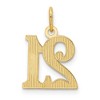 Black Bow Jewelry 14k Yellow Gold Diamond Cut 21 Pendant, 12mm - 3 of 4