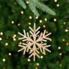 Northlight Snowflake Cut-Out Natural Wood Christmas Ornaments - 4.75" - Set of 6 - 2 of 4