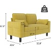 Kinsuite Loveseat Sofa Chair - 56" Modern Accent Chairs with Arms & Cushions,Mustard - 2 of 4