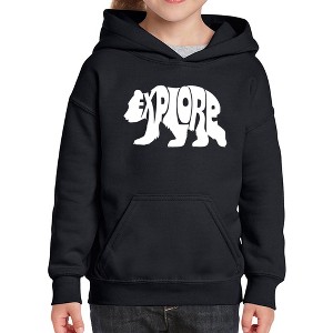 LA Pop Art Explore - Girl's Word Art Hooded Sweatshirt - 1 of 4