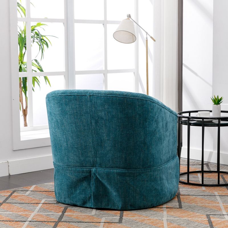 360° Swivel Linen Upholstered Armchair Re- ModernLuxe, 4 of 13