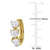 EVERLY JEWELRY | Yellow Plated Sterling Silver 3 1/3 CT TGW Heart shape Created White Sapphire Hoop Earrings - 2 of 4