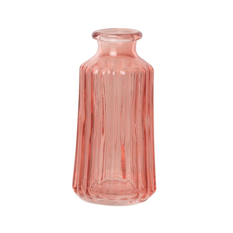 Transpac Glass 5.5" Green Spring Blush Bud Vase, 1 of 2