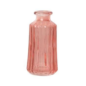 Transpac Glass 5.5" Green Spring Blush Bud Vase