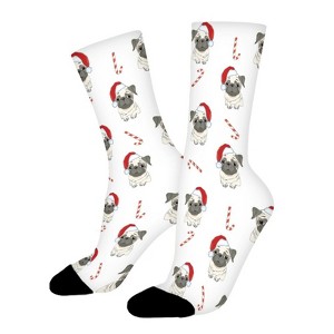 Christmas Puppy Dog Women Printed Crew Socks Funny Funky Socks Soft Polyester Novelty Gifts for Artists Men - 1 of 1