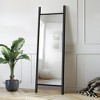 SpassWay Solid Wood Full Length Mirror Accent Wall Mirror Novelty Cheval Mirror Black/Brown/Walnut/Natural Wood - 2 of 4