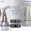 MAYEERTY Bathroom Faucet Brushed Nickel 2 Handle 3 Holes 360 Degree High Arc Swivel Spout Lavatory Faucet - 4 of 4