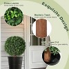 GAOMON 2PACK Artificial Topiary Boxwood Ball Trees, 24''Tall UV Resistant Faux Boxwood Plants with Pots, Fake Plants for Indoor Outdoor - 4 of 4