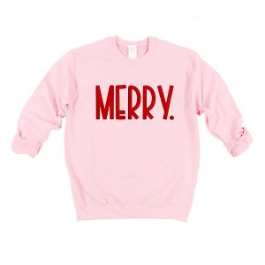 Simply Sage Market Women's Graphic Sweatshirt Merry Bold Word Puff Print - 1 of 4