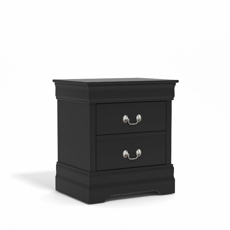 Galano Louis Philippe 2-Drawer Bedside Table Cabinet Nightstand w/Drawers Storage and (21.5 in. × 15.8 in. × 24 in.) in White, Black, Gray (Set of 2), 4 of 15