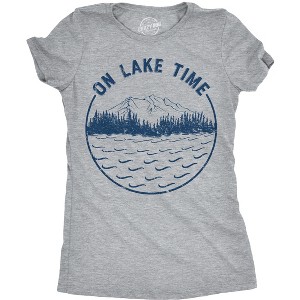 Womens On Lake Time T Shirt Funny Summer Vacation Outdoors Tee For Ladies - Crazy Dog Women's T Shirt - 1 of 4