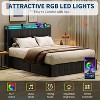 Bed Frame with Lift Up Storage, Upholstered Velvet Bed with Storage Headboard, No Box Spring Needed, Solid Wood Slats - 3 of 4