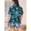 HAPPY BAY Women's Button Down Blouses Summer Party Short Sleeve Tropical Vacation Blouse Shirt Button Up Dress Hawaiian Shirts - 2 of 4