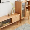 VYNXARIA North America A Grade Solid Beech TV Cabinet With Changhong Glass Doors, Two Drawer Storage Space TV Standing - 2 of 4