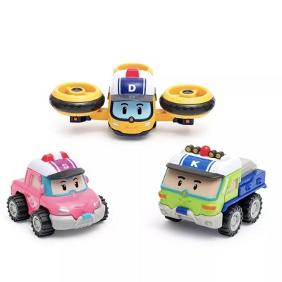 Robocar Poli DIE-CAST Sandville Rescue Deluxe (DIE-CAST DRONEY, SANDY,KEATON Bundle)
