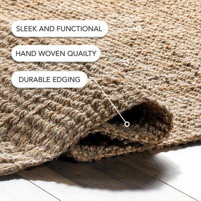 Handcrafted Artisanal Chunky Jute 4' Square Rug in Natural