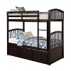 Twin Bunk Bed with Ladder, Safety Rail, Twin Trundle Bed with 3 Drawers for Teens Bedroom, Guest Room Furniture - 3 of 4