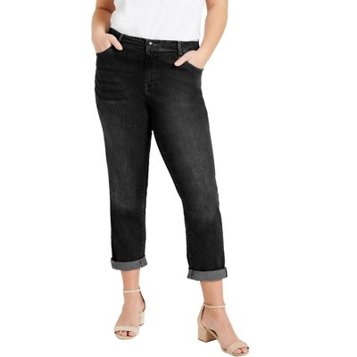 Roaman's Women's Plus Size Invisible Stretch Iconic Boyfriend Jean