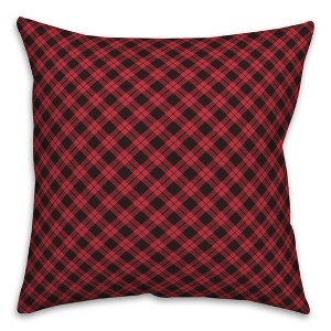 Creative Products Red and Black Gingham Buffalo Check Plaid 20 x 20 Spun Poly Pillow - 1 of 3