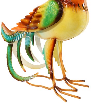 Romeo the Rooster 16" Multicolor Metal Outdoor Statue