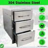 Outdoor Kitchen Drawers 3-Drawer Stainless Steel BBQ Access Drawers Built-In BBQ Drawer Flush Mount - 4 of 4