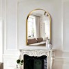 GlasFlength Decorative Wall Mirrors Aluminum Frame Wall Mounted Decorative Mirror, Modern Arched Vanity Mirror, Gold, 36"*24"*1.2" - 2 of 4