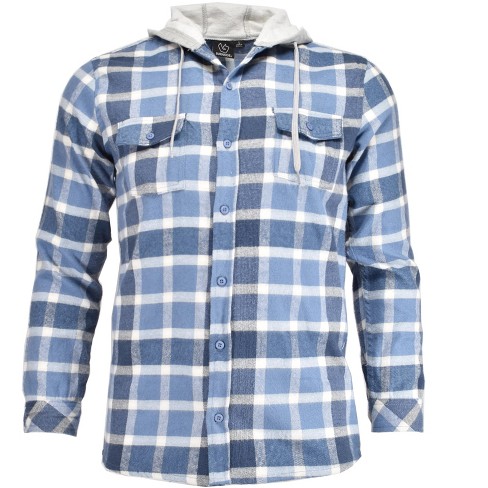 Mens flannel hoodie shirt on sale