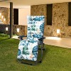 NewHome"67x22 Inch Chaise Lounger Cushion for Recliner, Rocking Chair, Sofa Mat, Deck Chair, Outdoor Use"White Blue - 4 of 4