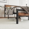 KTMBDW Twin/Full Size Platform Bed Frame with Rustic Vintage Wood Headboard, Strong Metal Slats Support, No Box Spring Needed, Brown - 4 of 4