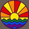 Design By Humans Summer LGBTQIA+ Pride Sunset Ocean By krobilad Racerback Tank Top - 2 of 2