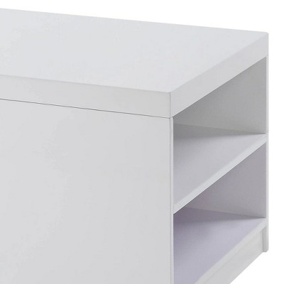 Modern Glamour High Gloss White & Chrome Rectangular Coffee Table