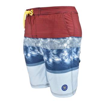 Banana Boat Men's UPF50+ Swimwear 4-Way Stretch Swimsuit | Blue and Red