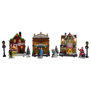Northlight LED Lighted Theater and Shops Christmas Village Display Set - 11-Piece - 1 of 4