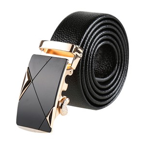 INSPIRE CHIC Men Leather Ratchet Dress Belt with Automatic Sliding Buckle Wide 1 1/2" - 1 of 4