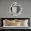 FONTOI Eden Round Wall Mirror with Gingko Leaf Frame Artistic Iron Accent for Living Room Bedroom or Hallway Wall Décor, Silver, 30.5"*30.5"*1" - 2 of 4