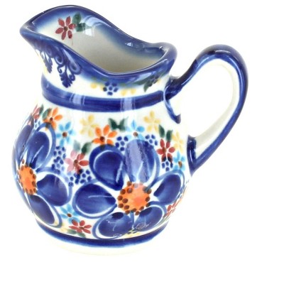Blue Rose Polish Pottery Blue Dahlia Milk Jug Creamer