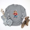 Skiing Bear Watercolor - Women's Garment Dyed Long Sleeve Graphic T-Shirt - 3 of 4