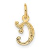Black Bow Jewelry 14k Yellow Gold, Isabelle Collection, Mini Letter C Initial Charm - 3 of 4