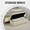 NicBex Storage Ottoman Bench with Safety Hinge, Padded Footstool with Storage for Living Room, Bedroom & Entryway - 3 of 4