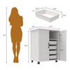 Homy Casa Kitchen Storage Cabinet with 8 Removable Bins and Rolling Wheels for Pantry or Coffee Corner, White - 4 of 4