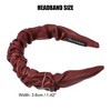 Unique Bargains Women's PU Leather Pleated Fashion Hairband Non Slip 1 Pc - 4 of 4