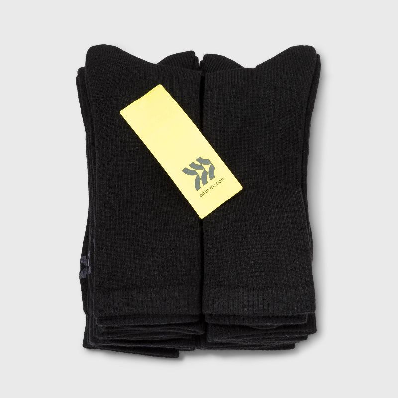 Men&#39;s Crew Cushion Athletic Socks 12pk - All In Motion&#8482; Black 6-12, 3 of 7