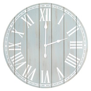 23" Wood Plank Rustic Coastal Wall Clock - Elegant Designs - 1 of 4